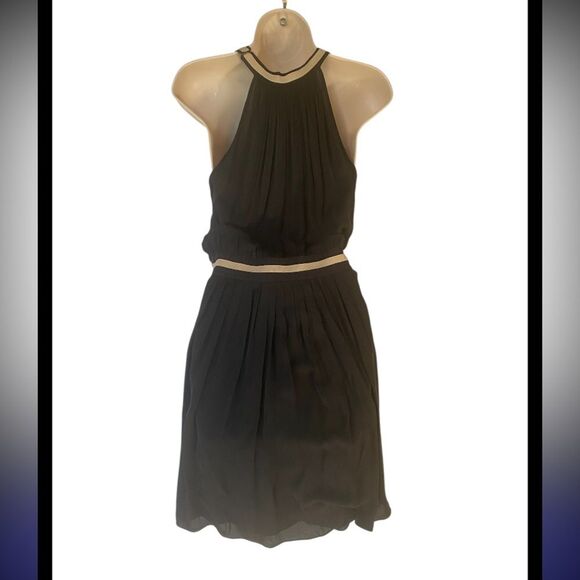 L'AGENCE Black Silk Halter Neck Cocktail Dress 8 - Picture 4 of 8